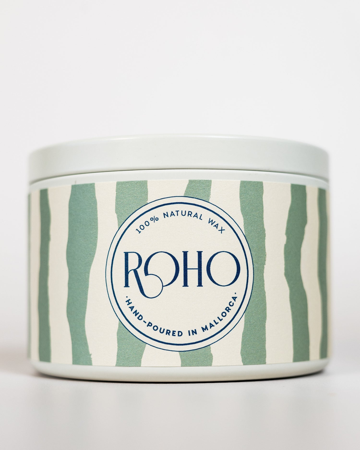 Perfumada, Vela con diseño de rayas verdes y &