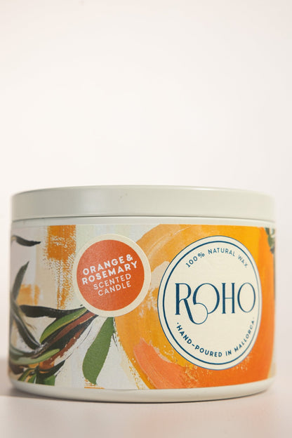 Vela de Estaño Naranja y Romero - ROHO AIRDECO
