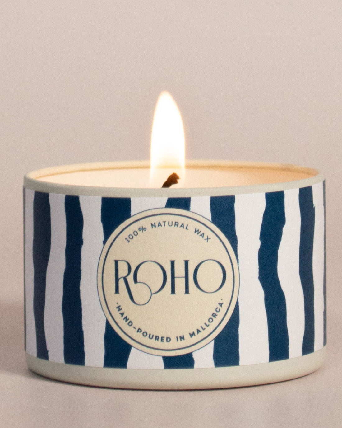 sea breeze small striped tin candle